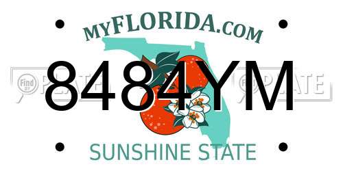 8484YM Florida License Plate