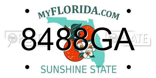 8488GA Florida License Plate