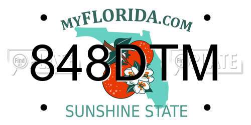 848DTM Florida License Plate