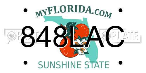 848LAC Florida License Plate