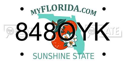 848OYK Florida License Plate
