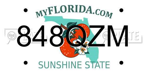 848QZM Florida License Plate