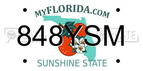 848YSM Florida License Plate