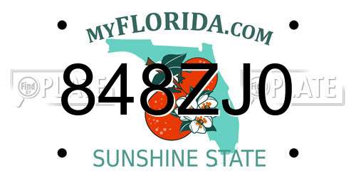 848ZJ0 Florida License Plate