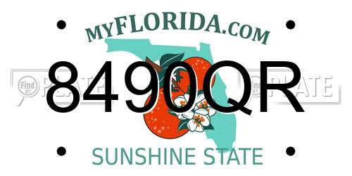 8490QR Florida License Plate