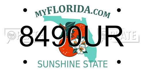 8490UR Florida License Plate