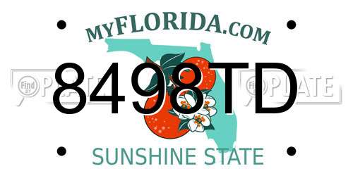 8498TD Florida License Plate