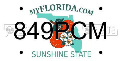 849PCM Florida License Plate