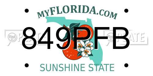 849PFB Florida License Plate