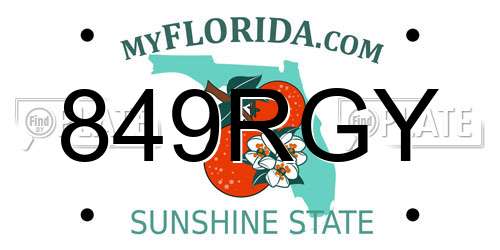 849RGY Florida License Plate