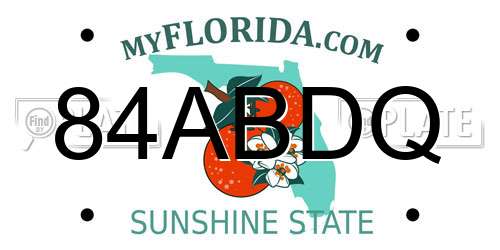 84ABDQ Florida License Plate