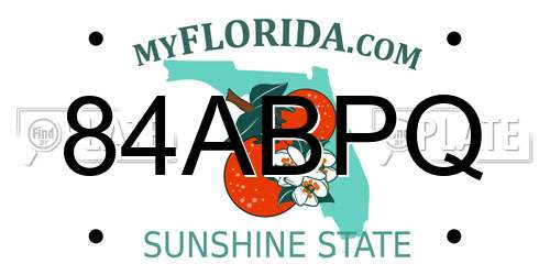 84ABPQ Florida License Plate