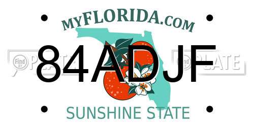 84ADJF Florida License Plate