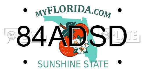 84ADSD Florida License Plate