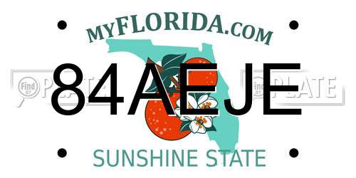 84AEJE Florida License Plate