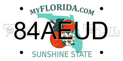 84AEUD Florida License Plate