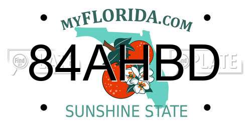 84AHBD Florida License Plate
