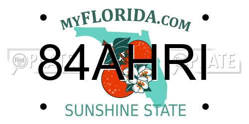84AHRI Florida License Plate