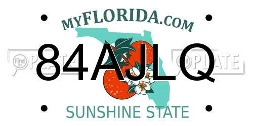 84AJLQ Florida License Plate