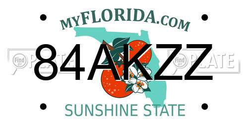 84AKZZ Florida License Plate