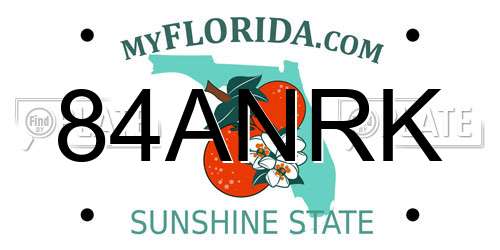 84ANRK Florida License Plate