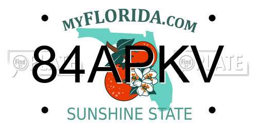 84APKV Florida License Plate