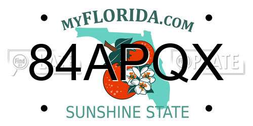 84APQX Florida License Plate