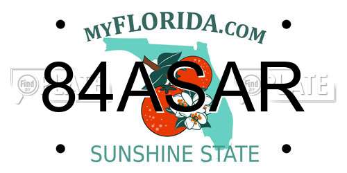 84ASAR Florida License Plate