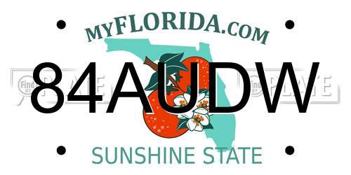 84AUDW Florida License Plate
