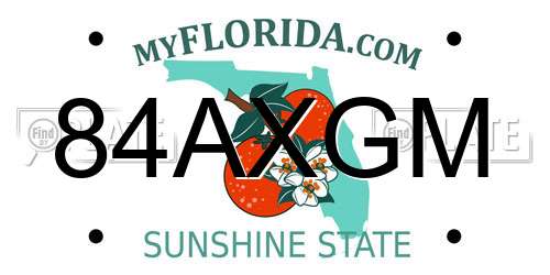 84AXGM Florida License Plate