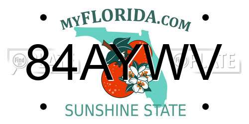 84AYWV Florida License Plate