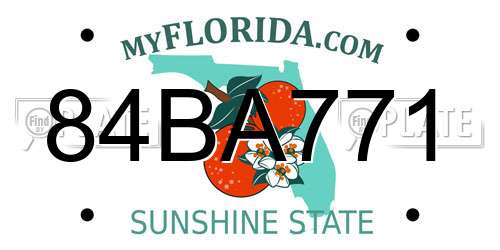 84BA771 Florida License Plate