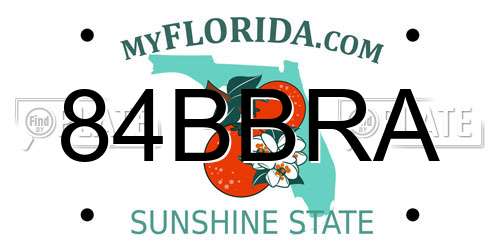 84BBRA Florida License Plate