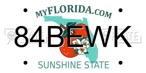 84BEWK Florida License Plate