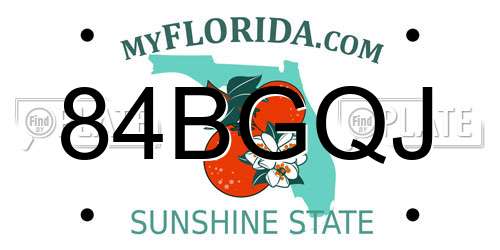84BGQJ Florida License Plate