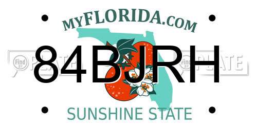 84BJRH Florida License Plate