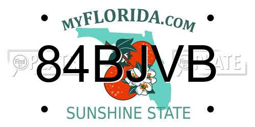 84BJVB Florida License Plate