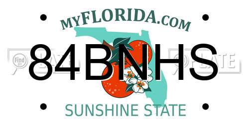 84BNHS Florida License Plate
