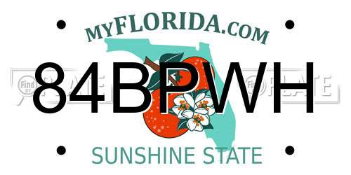 84BPWH Florida License Plate