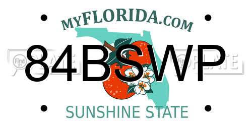 84BSWP Florida License Plate