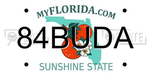84BUDA Florida License Plate