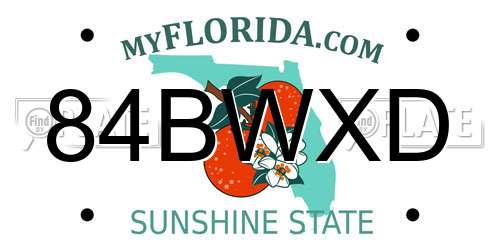 84BWXD Florida License Plate