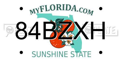84BZXH Florida License Plate