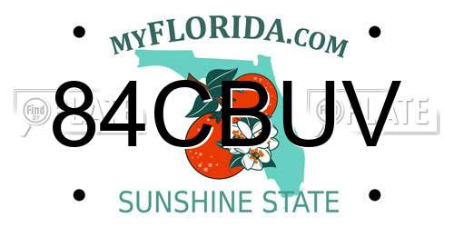 84CBUV Florida License Plate