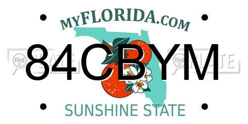 84CBYM Florida License Plate