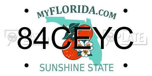 84CEYC Florida License Plate