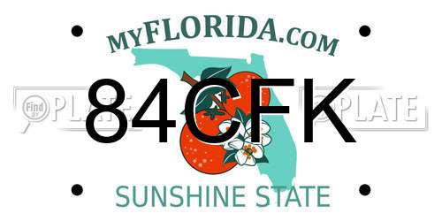 84CFK Florida License Plate