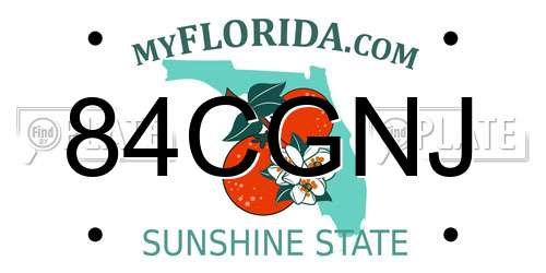 84CGNJ Florida License Plate