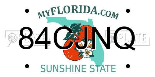 84CJNQ Florida License Plate