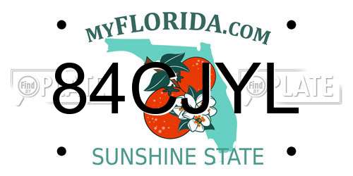 84CJYL Florida License Plate